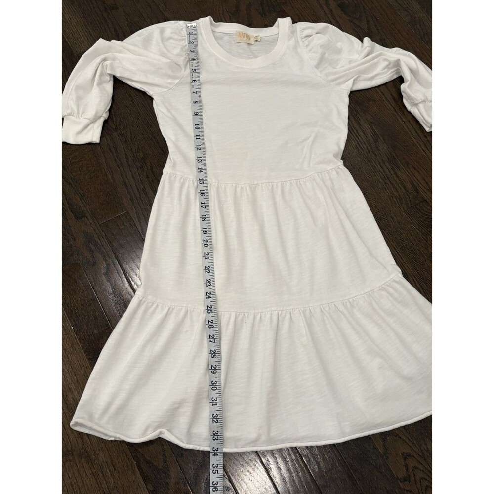 Nation LTD Bettina Easy Peasant Dress in Optic White size xs Tiered - Picture 4 of 5